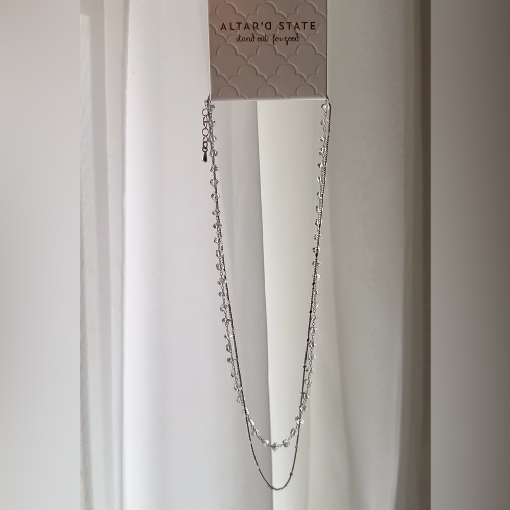 NWT Altar’d State Crystal Layered Necklace